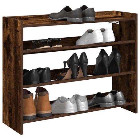 Zapatero madera contrachapada roble ahumado 80x25x62 cm de , Zapateros y organizadores de calzado - Ref: Foro24-859918, Preci...