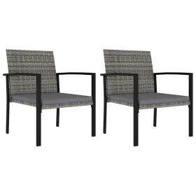 Sillas de comedor de jardín 2 unidades ratán sintético gris de vidaXL, Sillas de jardín - Ref: Foro24-315112, Precio: 82,32 €...