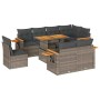 Set sofás jardín y cojines 9 pzas ratán sintético acacia gris de , Conjuntos de jardín - Ref: Foro24-3327616, Precio: 651,22 ...