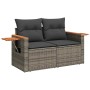 Set sofás jardín y cojines 9 pzas ratán sintético acacia gris de , Conjuntos de jardín - Ref: Foro24-3327616, Precio: 651,22 ...