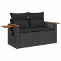 Set sofás jardín y cojines 5 pzas ratán sintético acacia negro de , Conjuntos de jardín - Ref: Foro24-3327590, Precio: 437,26...