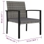Sillas de comedor de jardín 2 unidades ratán sintético gris de vidaXL, Sillas de jardín - Ref: Foro24-315112, Precio: 83,34 €...