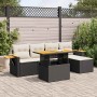 Set sofás jardín y cojines 6 pzas ratán sintético acacia negro de , Conjuntos de jardín - Ref: Foro24-3327584, Precio: 400,03...