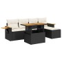 Set sofás jardín y cojines 6 pzas ratán sintético acacia negro de , Conjuntos de jardín - Ref: Foro24-3327584, Precio: 400,03...