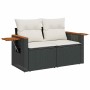 Set sofás jardín y cojines 6 pzas ratán sintético acacia negro de , Conjuntos de jardín - Ref: Foro24-3327584, Precio: 400,03...