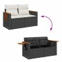 Set sofás jardín y cojines 6 pzas ratán sintético acacia negro de , Conjuntos de jardín - Ref: Foro24-3327584, Precio: 400,03...