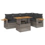 Set sofás jardín y cojines 6 pzas ratán sintético acacia gris de , Conjuntos de jardín - Ref: Foro24-3327602, Precio: 465,62 ...