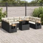 Set sofás jardín y cojines 10 pzas ratán sintético acacia negro de , Conjuntos de jardín - Ref: Foro24-3327640, Precio: 648,1...