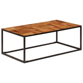 Mesa de centro madera maciza de acacia y acero 110x60x40 cm en Mesas de centro | Comprar online en Foru.es