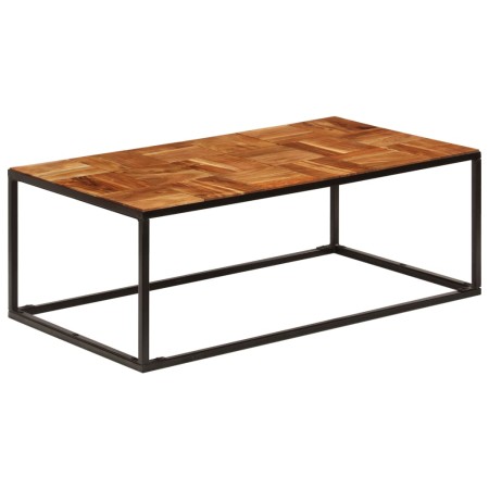 Mesa de centro madera maciza de acacia y acero 110x60x40 cm en Mesas de centro | Comprar online en Foru.es