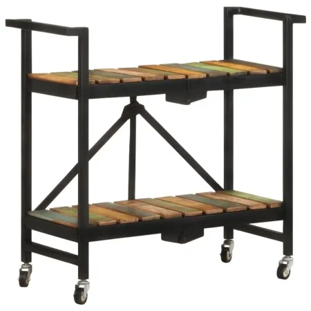 Carrito de cocina de madera maciza reciclada 87x36x81 cm de , Carros de cocina y comedor - Ref: Foro24-321711, Precio: 132,45...