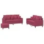 Juego de sofás con cojines 3 piezas terciopelo rojo tinto by , Sofas - Ref: Foro24-3201714, Price: 473,23 €, Discount: %
