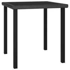 Garten Esstisch Kunststoff Rattan schwarz 70x70x73 cm von vidaXL, Gartentische - Ref: Foro24-315114, Preis: 106,40 €, Rabatt: %