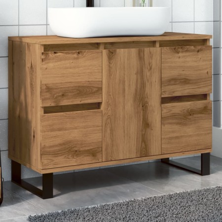Mueble de lavabo madera de ingeniería roble artisan 80x33x60 cm de , Muebles de baño - Ref: Foro24-857239, Precio: 121,38 €, ...