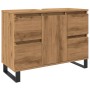 Mueble de lavabo madera de ingeniería roble artisan 80x33x60 cm de , Muebles de baño - Ref: Foro24-857239, Precio: 121,38 €, ...