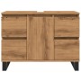 Mueble de lavabo madera de ingeniería roble artisan 80x33x60 cm de , Muebles de baño - Ref: Foro24-857239, Precio: 121,38 €, ...