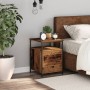 Mesita de noche madera de ingeniería envejecida 34x35,5x50 cm de , Mesitas de noche - Ref: Foro24-857258, Precio: 47,00 €, De...