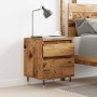 Mesita de noche madera ingeniería madera envejecida 40x35x50 cm de , Mesitas de noche - Ref: Foro24-857396, Precio: 47,30 €, ...