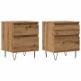 Mesitas de noche 2 uds madera roble artisian 40x35x50 cm de , Mesitas de noche - Ref: Foro24-857419, Precio: 95,32 €, Descuen...