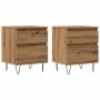 Mesitas de noche 2 uds madera roble artisian 40x35x50 cm de , Mesitas de noche - Ref: Foro24-857419, Precio: 93,61 €, Descuen...