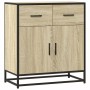 Aparador madera ingeniería y metal roble Sonoma 68x35x76 cm de , Aparadores - Ref: Foro24-848980, Precio: 104,05 €, Descuento: %