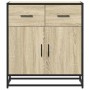 Aparador madera ingeniería y metal roble Sonoma 68x35x76 cm de , Aparadores - Ref: Foro24-848980, Precio: 104,05 €, Descuento: %