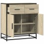 Aparador madera ingeniería y metal roble Sonoma 68x35x76 cm de , Aparadores - Ref: Foro24-848980, Precio: 104,05 €, Descuento: %