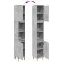 Armario de baño madera contrachapada gris hormigón 30x30x190 cm de , Tocadores de baño - Ref: Foro24-857101, Precio: 72,58 €,...