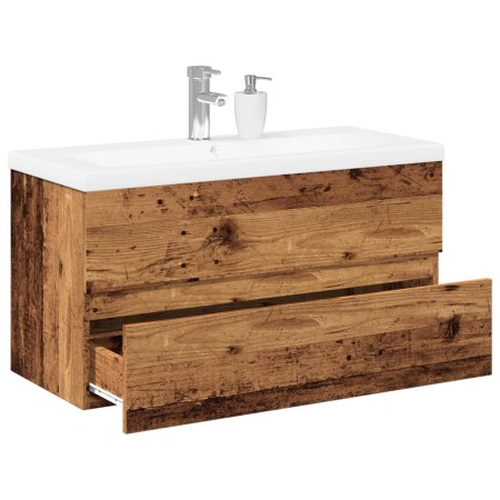 Mueble con lavabo integrado madera envejecida 91x39,5x49 cm de , Tocadores de baño - Ref: Foro24-3328925, Precio: 241,02 €, D...
