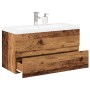 Mueble con lavabo integrado madera envejecida 91x39,5x49 cm de , Tocadores de baño - Ref: Foro24-3328925, Precio: 241,02 €, D...