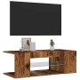 Mueble TV luces LED madera ingeniería envejecida 90x39x30 cm de , Muebles TV - Ref: Foro24-856325, Precio: 54,95 €, Descuento: %