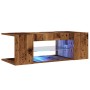 Mueble TV luces LED madera ingeniería envejecida 90x39x30 cm de , Muebles TV - Ref: Foro24-856325, Precio: 54,95 €, Descuento: %