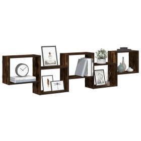 Estante cubo de pared 5 compartimentos madera roble ahumado de , Estantes y estanterías - Ref: Foro24-859999, Precio: 52,49 €...