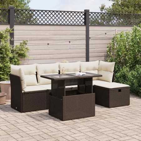 Set sofás de jardín 6 piezas y cojines ratán sintético marrón de , Conjuntos de jardín - Ref: Foro24-3327773, Precio: 422,12 ...
