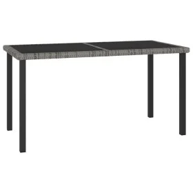 Mesa de comedor para jardín ratán sintético gris 140x70x73 cm de vidaXL, Mesas de jardín - Ref: Foro24-315118, Precio: 146,94...