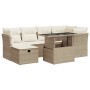 Set sofás de jardín 7 piezas y cojines ratán sintético beige de , Conjuntos de jardín - Ref: Foro24-3327778, Precio: 549,38 €...