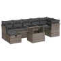 Set de sofás de jardín y cojines 8 piezas ratán sintético gris de , Conjuntos de jardín - Ref: Foro24-3327790, Precio: 531,40...