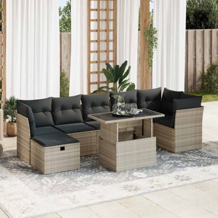 Set de sofás de jardín 8 pzas y cojines ratán sintético gris de , Conjuntos de jardín - Ref: Foro24-3327792, Precio: 594,64 €...