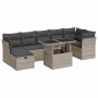 Set de sofás de jardín 8 pzas y cojines ratán sintético gris de , Conjuntos de jardín - Ref: Foro24-3327792, Precio: 594,64 €...