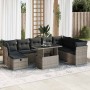 Set de sofás de jardín con cojines 9 pzas ratán sintético gris de , Conjuntos de jardín - Ref: Foro24-3327800, Precio: 614,47...
