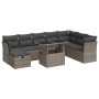 Set de sofás de jardín con cojines 9 pzas ratán sintético gris de , Conjuntos de jardín - Ref: Foro24-3327800, Precio: 614,47...