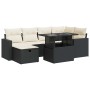 Set de sofás de jardín 7 pzas con cojines ratán sintético negro de , Conjuntos de jardín - Ref: Foro24-3327816, Precio: 478,4...