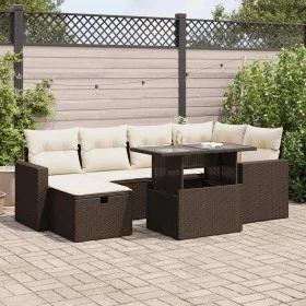 Juego de sofás de jardín 7 piezas con cojines ratán PE marrón de , Conjuntos de jardín - Ref: Foro24-3327823, Precio: 508,89 ...