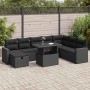 Set de sofás de jardín con cojines 9 pzas ratán sintético negro de , Conjuntos de jardín - Ref: Foro24-3327835, Precio: 635,4...