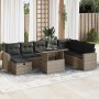 Set de sofás de jardín con cojines 9 pzas ratán sintético gris de , Conjuntos de jardín - Ref: Foro24-3327840, Precio: 592,43...