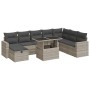Set muebles jardín 9 pzas y cojines ratán sintético gris claro de , Conjuntos de jardín - Ref: Foro24-3327842, Precio: 633,02...