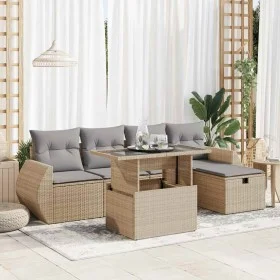 Juego de sofás jardín con cojines 6 pzas ratán sintético beige de , Conjuntos de jardín - Ref: Foro24-3327889, Precio: 488,38...