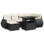 Set de sofás de jardín 7 pzas con cojines ratán sintético negro de , Conjuntos de jardín - Ref: Foro24-3327896, Precio: 484,0...
