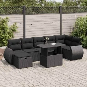 Set de sofás de jardín y cojines 8 piezas ratán sintético negro de , Conjuntos de jardín - Ref: Foro24-3327905, Precio: 542,5...
