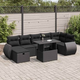 Set de sofás de jardín y cojines 8 piezas ratán sintético negro de , Conjuntos de jardín - Ref: Foro24-3327905, Precio: 560,6...
